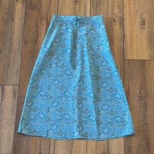 Sag Harbor Blue Paisley Floral A-Line Skirt